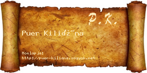 Puer Kiliána névjegykártya